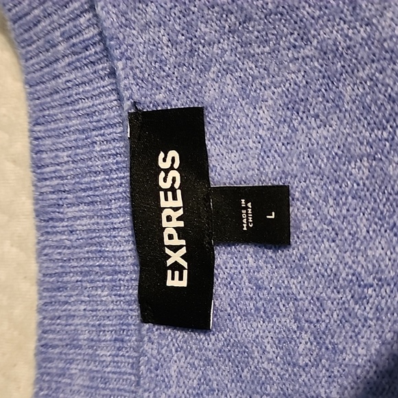 Express Princess Blue Ribbed Cardigan Sweater - Picture 3 of 4